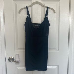 Nasty Gal black lingerie slip dress S